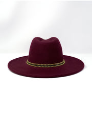 Burgundy red wide brim fedora hat, Gold sun & moon metal motive, hand embellished with metal clasped crystals & gold pearl like rhinestones. crystals, ladies day, festival hat, felt hat, boho, wool hat, classic fedora, British design, festival fashion, festival outfit, ladies day hat, designer hat, festival hat ideas, bohemian hat, wine red