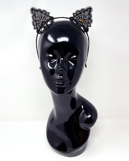 Black Petrol Lace Cat Ears