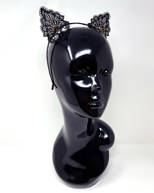 Black Petrol Lace Cat Ears