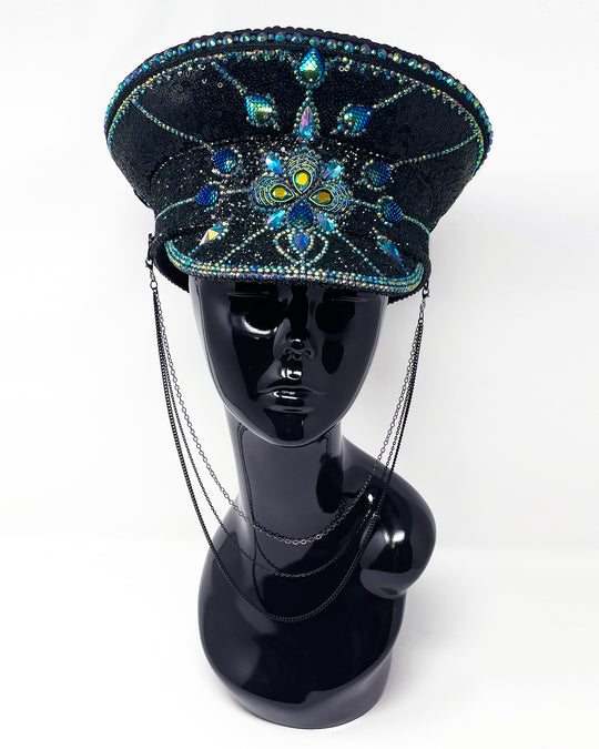 Peacock Paradise Captain Hat