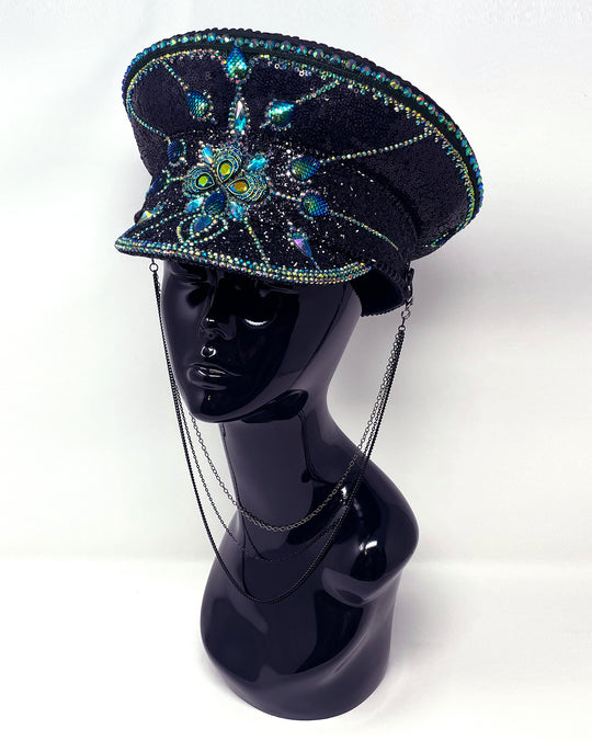 Peacock Paradise Captain Hat