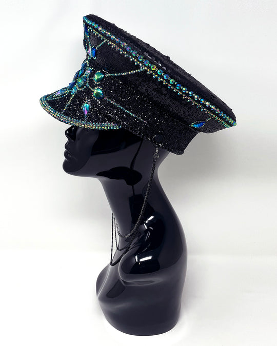 Peacock Paradise Captain Hat
