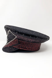 Black Red Signature Captain Hat