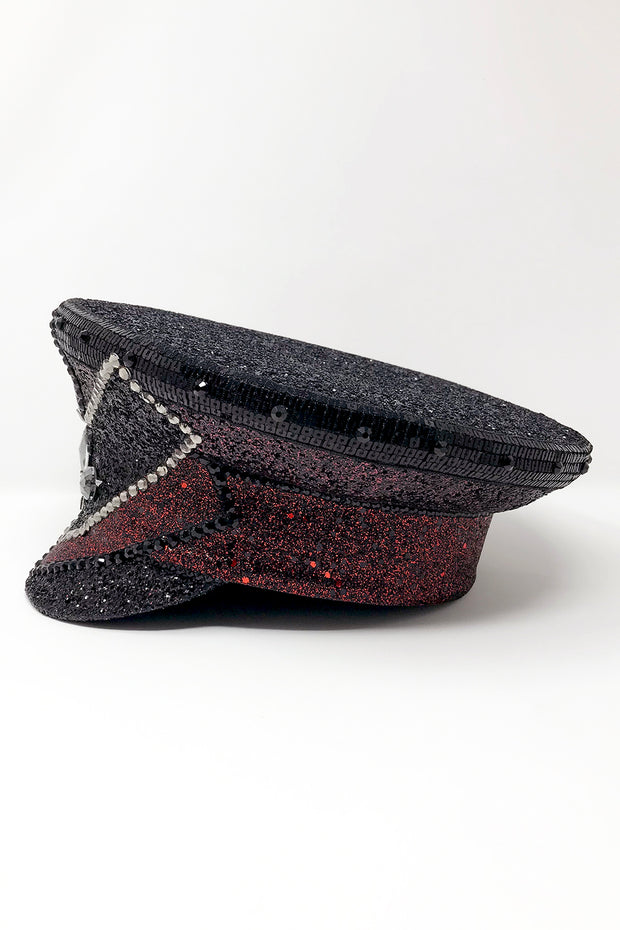 Black Red Signature Captain Hat
