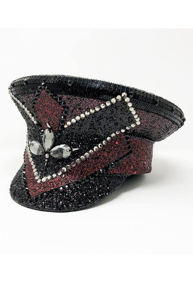 Black Red Signature Captain Hat
