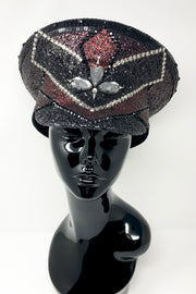 Black Red Signature Captain Hat