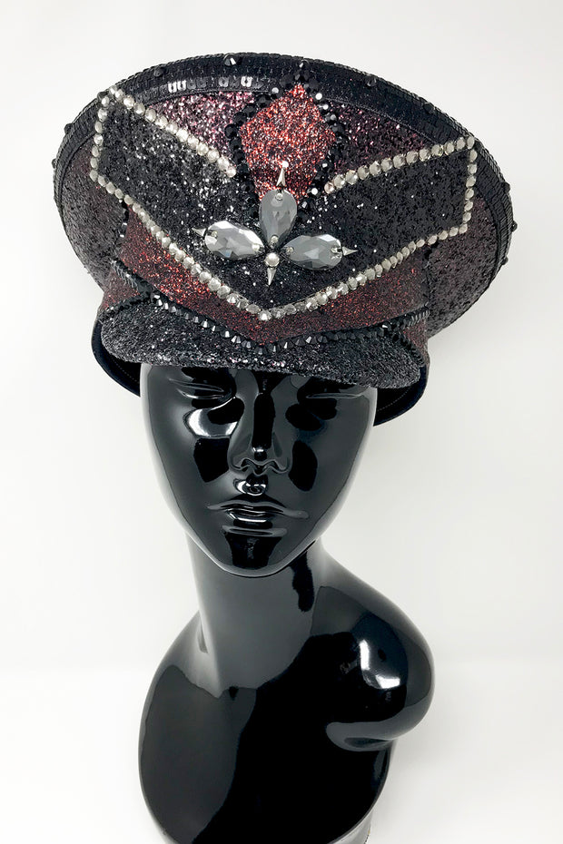 Black Red Signature Captain Hat