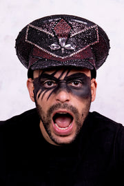 Black Red Signature Captain Hat