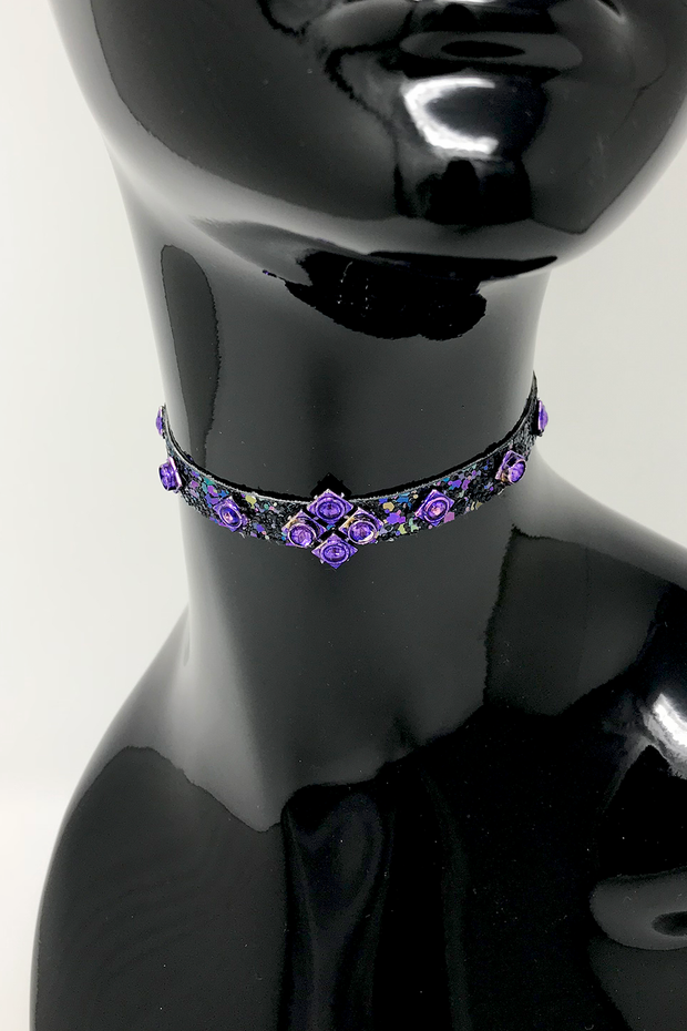 Purple Glittermix Choker
