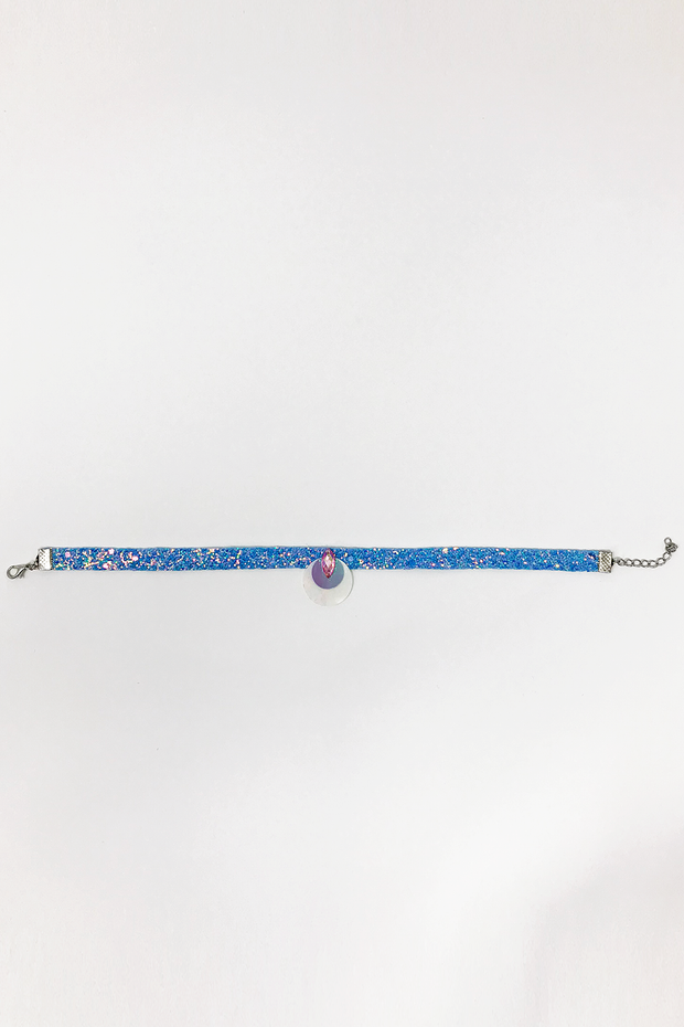 Sky Blue Glitter Choker