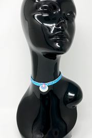 Sky Blue Glitter Choker