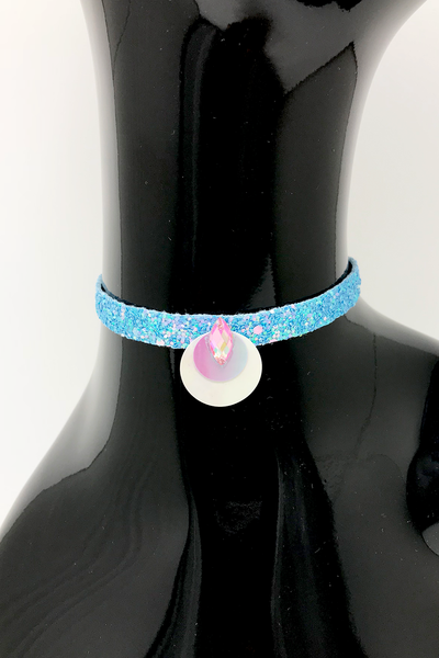 Sky Blue Glitter Choker