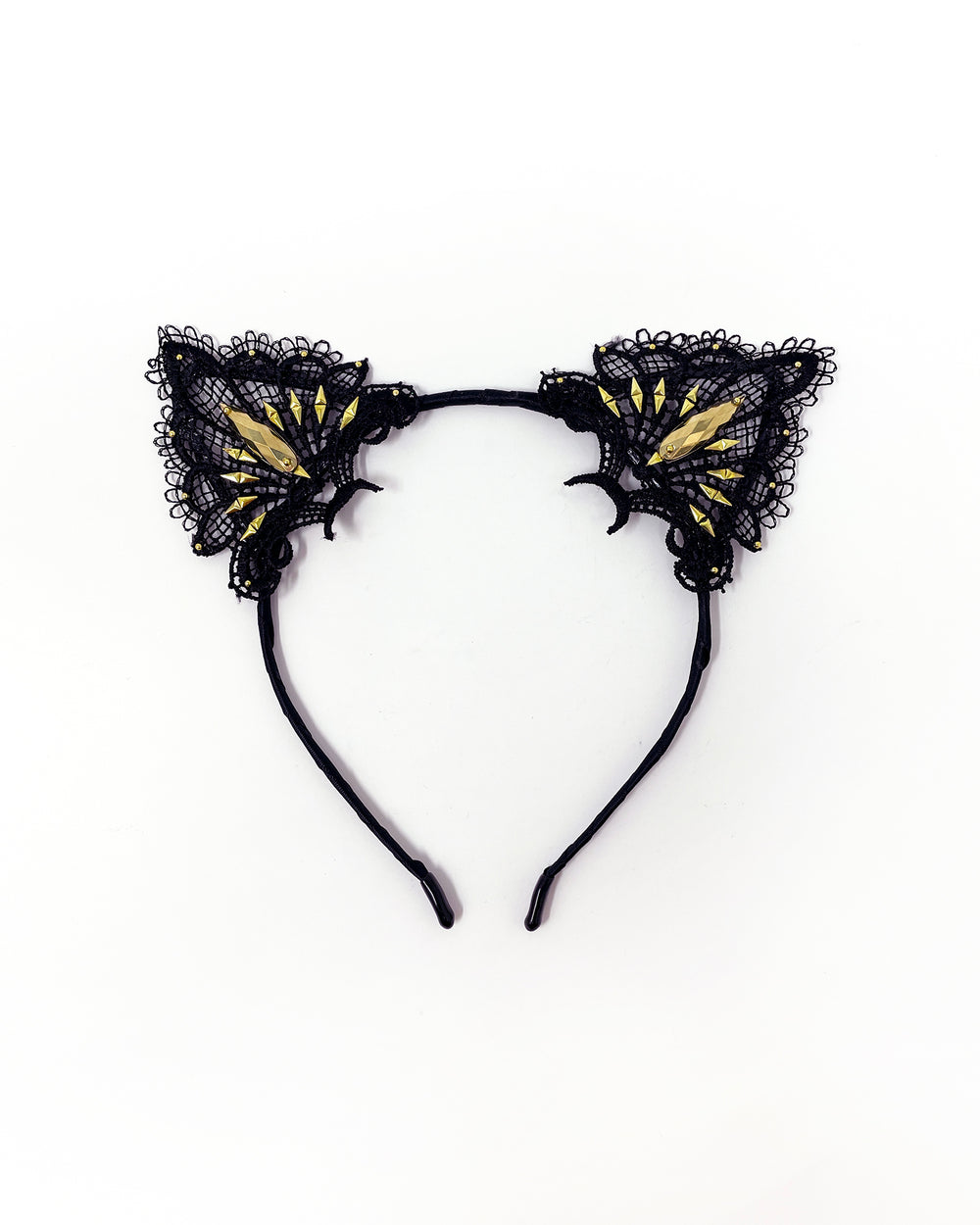 Black Gold Spike Lace Cat Ears