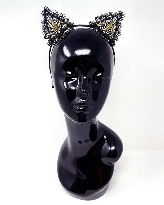 Black Gold Spike Lace Cat Ears