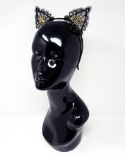 Black Gold Spike Lace Cat Ears