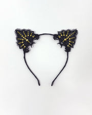 Black Gold Lace Cat Ears