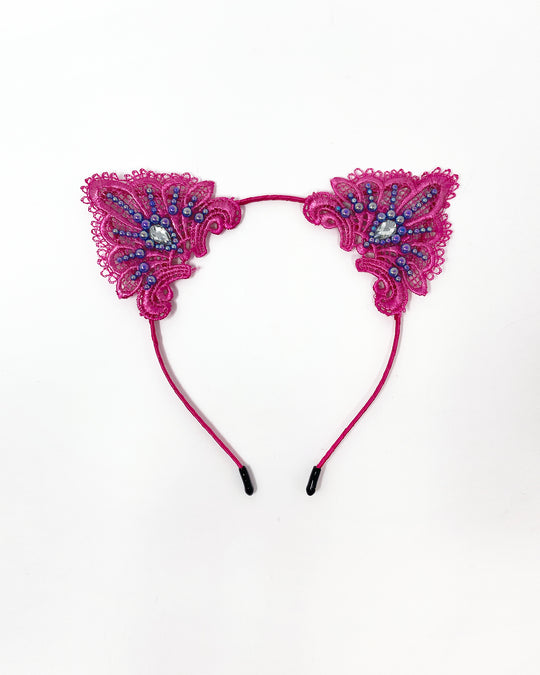 Pink Purple Lace Cat Ears