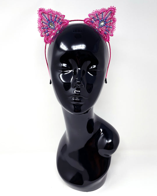 Pink Purple Lace Cat Ears