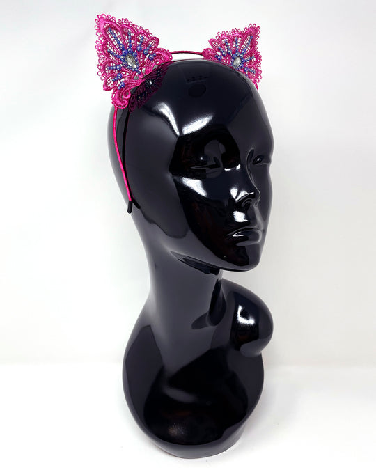 Pink Purple Lace Cat Ears