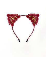 Red Gold Spike Lace Cat Ears