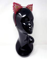Red Gold Spike Lace Cat Ears