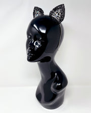 Black Silver Glitter Mysticat Cat Ears