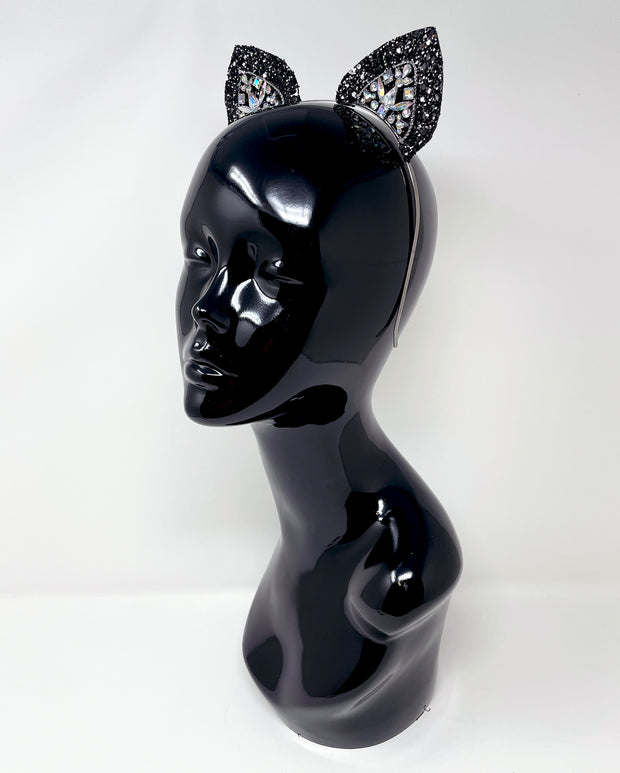 Black Silver Glitter Mysticat Cat Ears