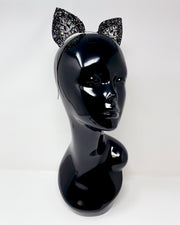 Black Silver Glitter Mysticat Cat Ears