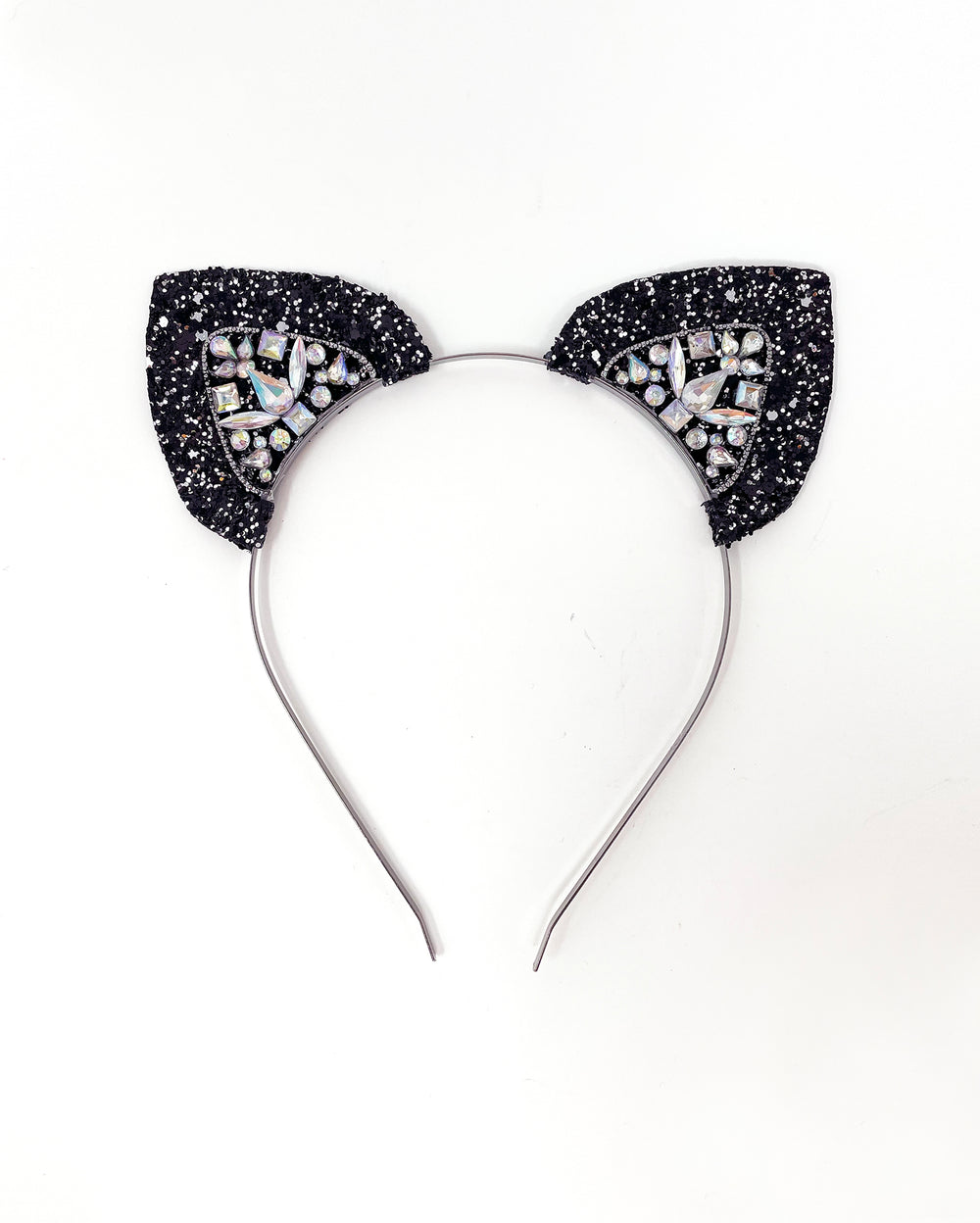 Black Silver Glitter Mysticat Cat Ears
