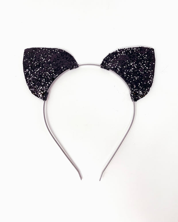 Black Silver Glitter Mysticat Cat Ears