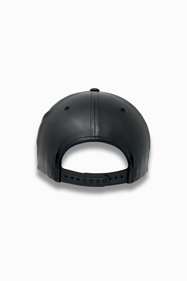 Jukebox Signature Black Leather Glitter Snapback