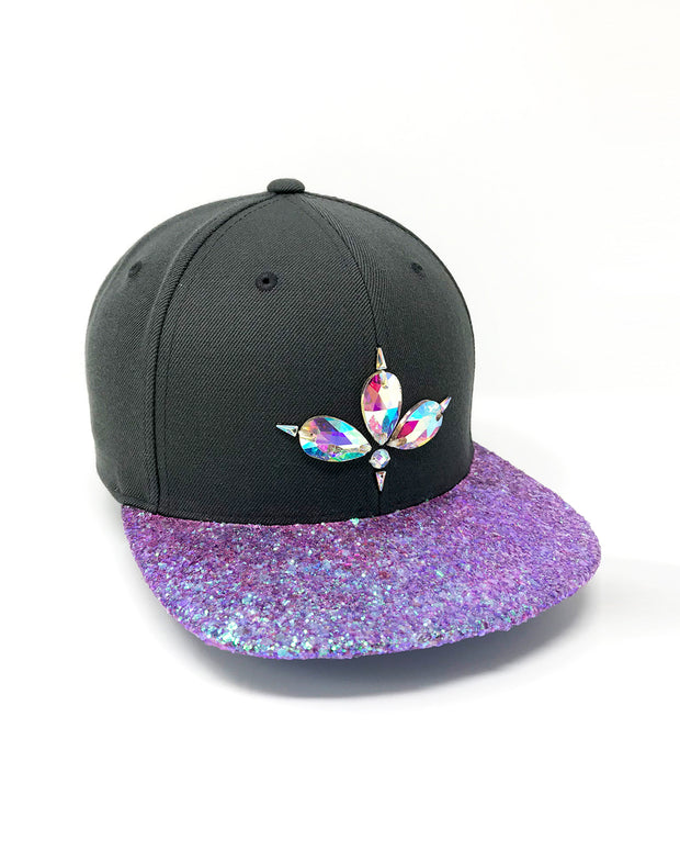 Grey & Lilac Glitter Snapback