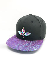 Grey & Lilac Glitter Snapback