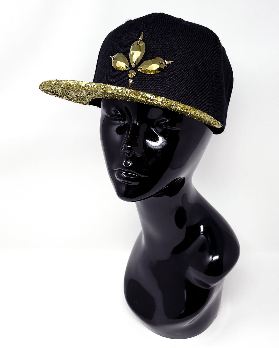Black & Gold Glitter Snapback
