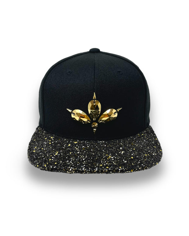 Black & Gold Mix Glitter Snapback