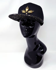 Black & Gold Mix Glitter Snapback