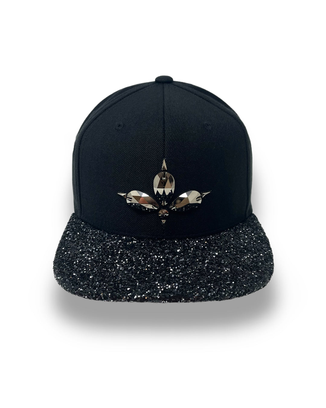 Black & Gunmetal Glitter Snapback