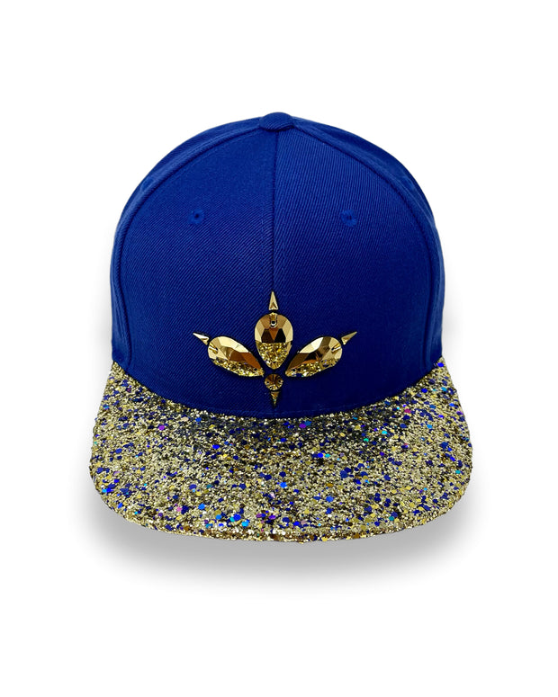 Royal Blue & Gold Glitter Snapback