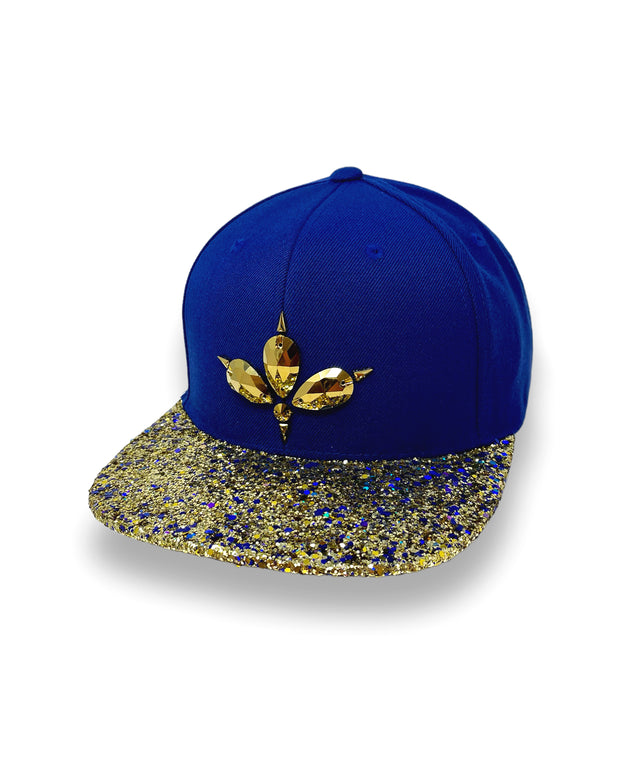 Royal Blue & Gold Glitter Snapback