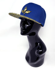 Royal Blue & Gold Glitter Snapback