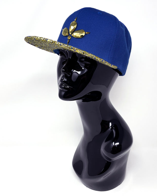 Royal Blue & Gold Glitter Snapback