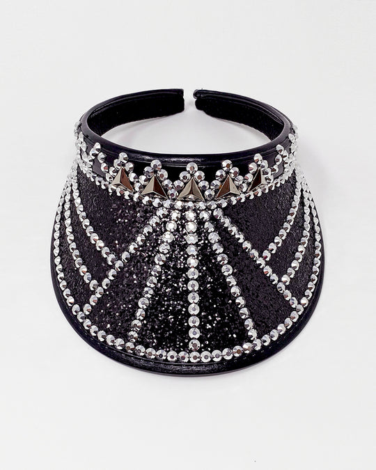 Black Silver Shine Disco Visor