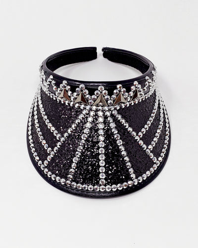 Black Silver Shine Disco Visor