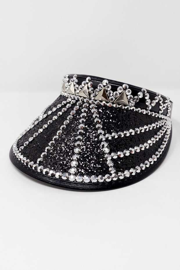 Black Silver Shine Disco Visor