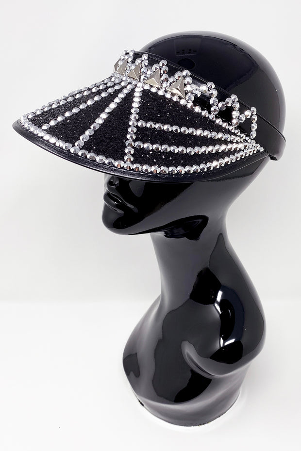 Black Silver Shine Disco Visor