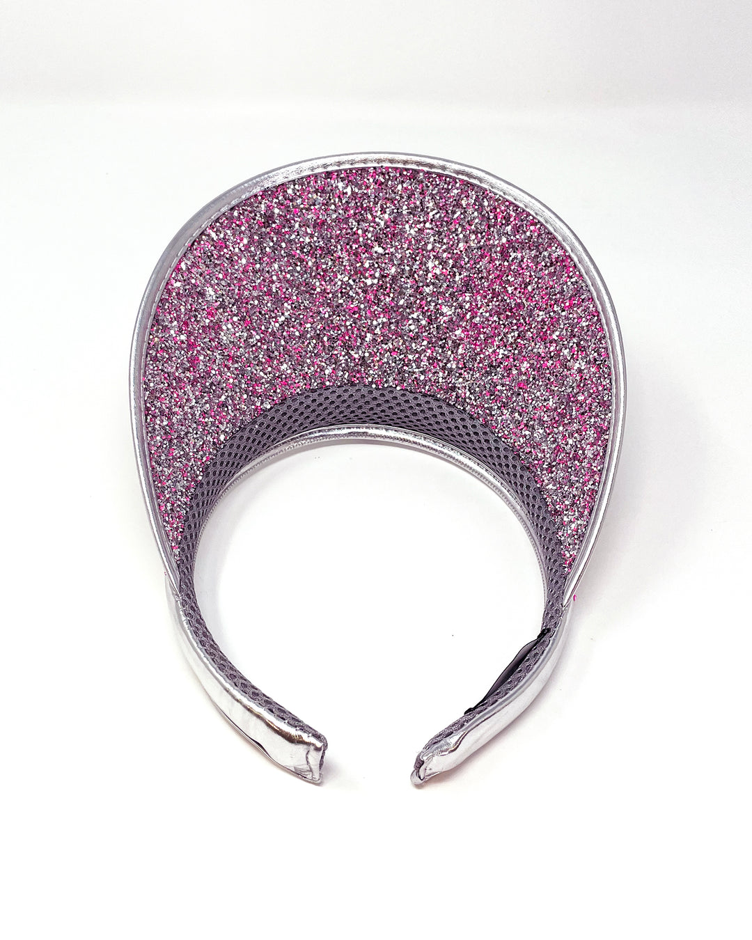 Silver Pink Spike Disco Visor