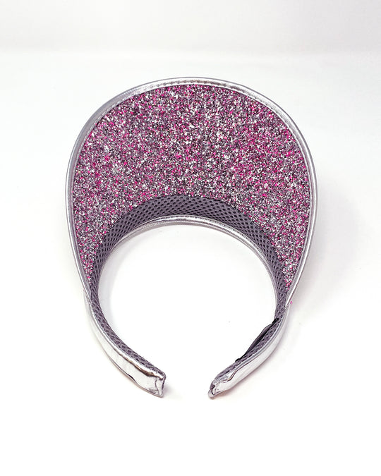 Silver Pink Spike Disco Visor