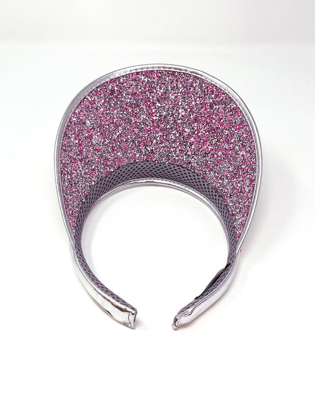 Silver Pink Spike Disco Visor