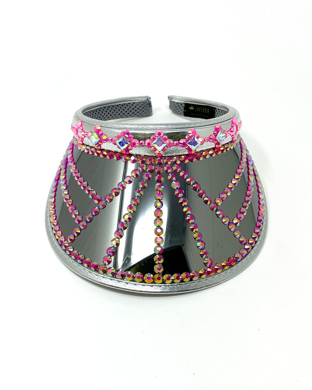 Silver Pink Disco Visor