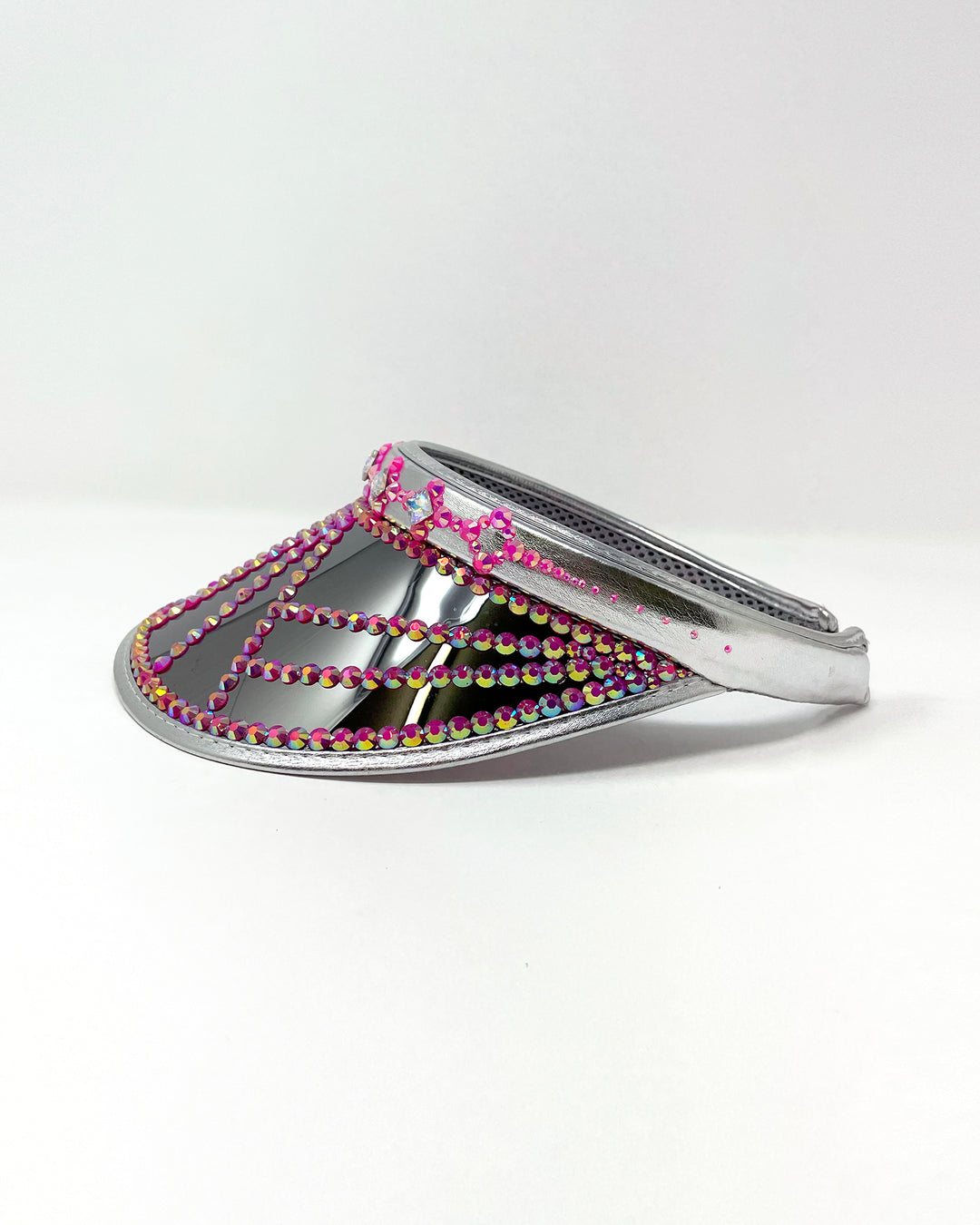 Silver Pink Disco Visor
